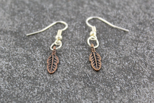 Mini Leaf Charm Earrings