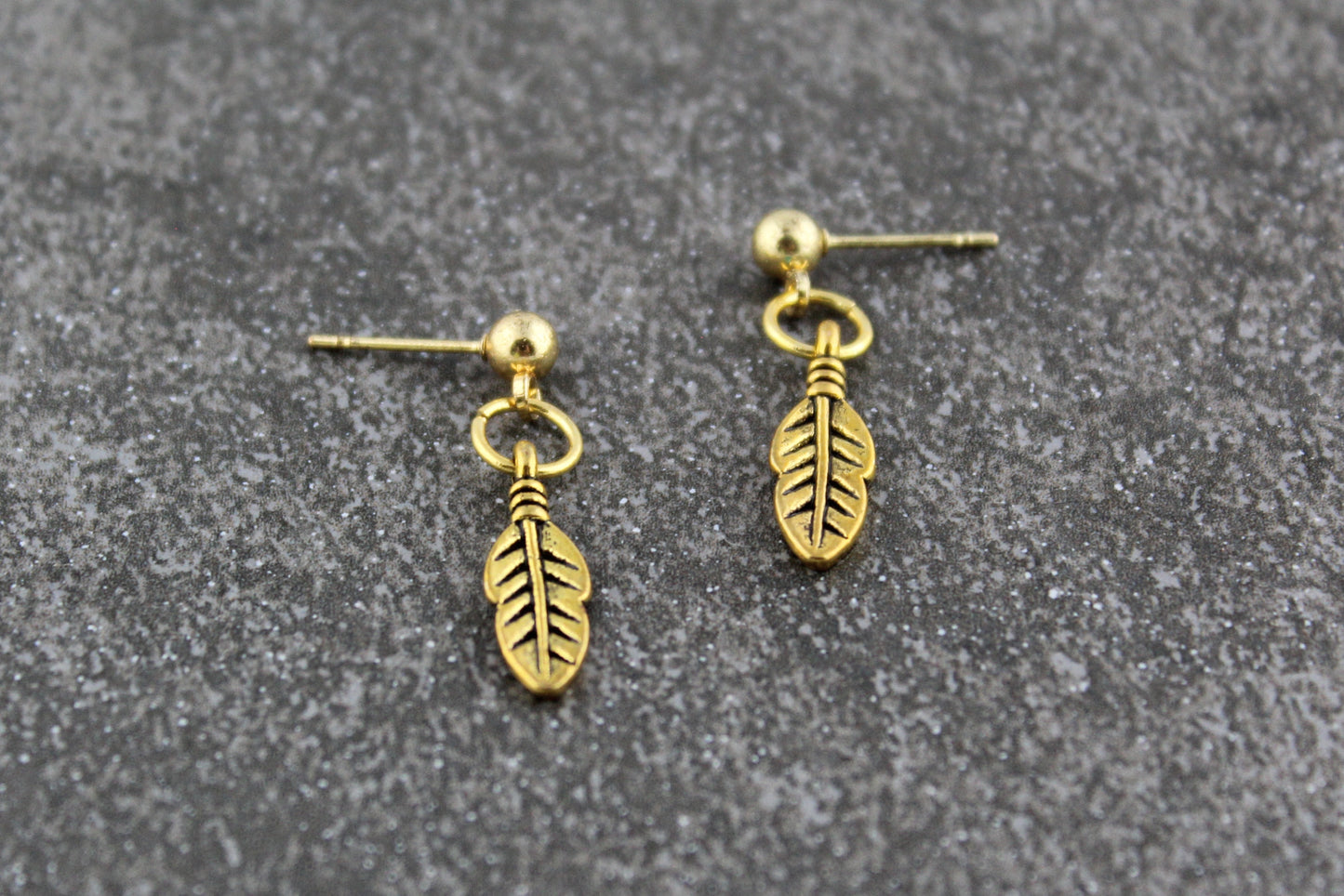 Mini Leaf Charm Earrings