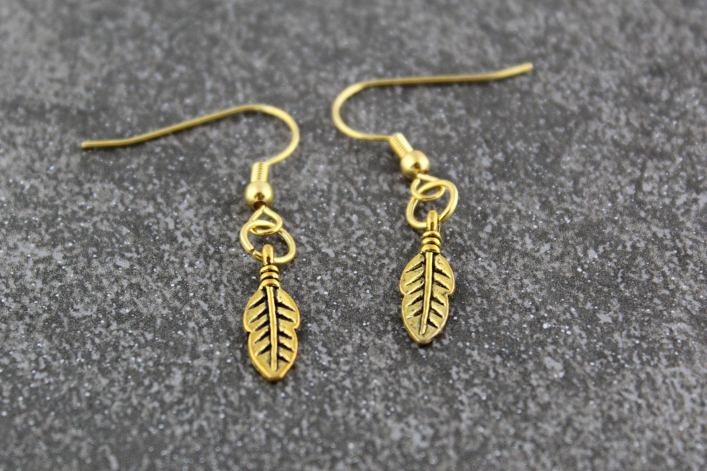 Mini Leaf Charm Earrings