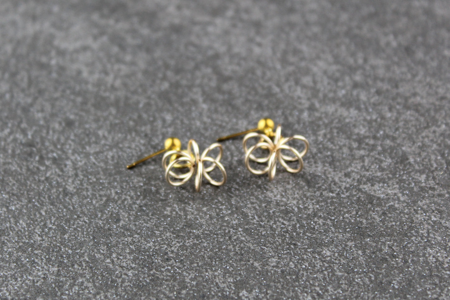 Gold Spring Flower Earrings - post