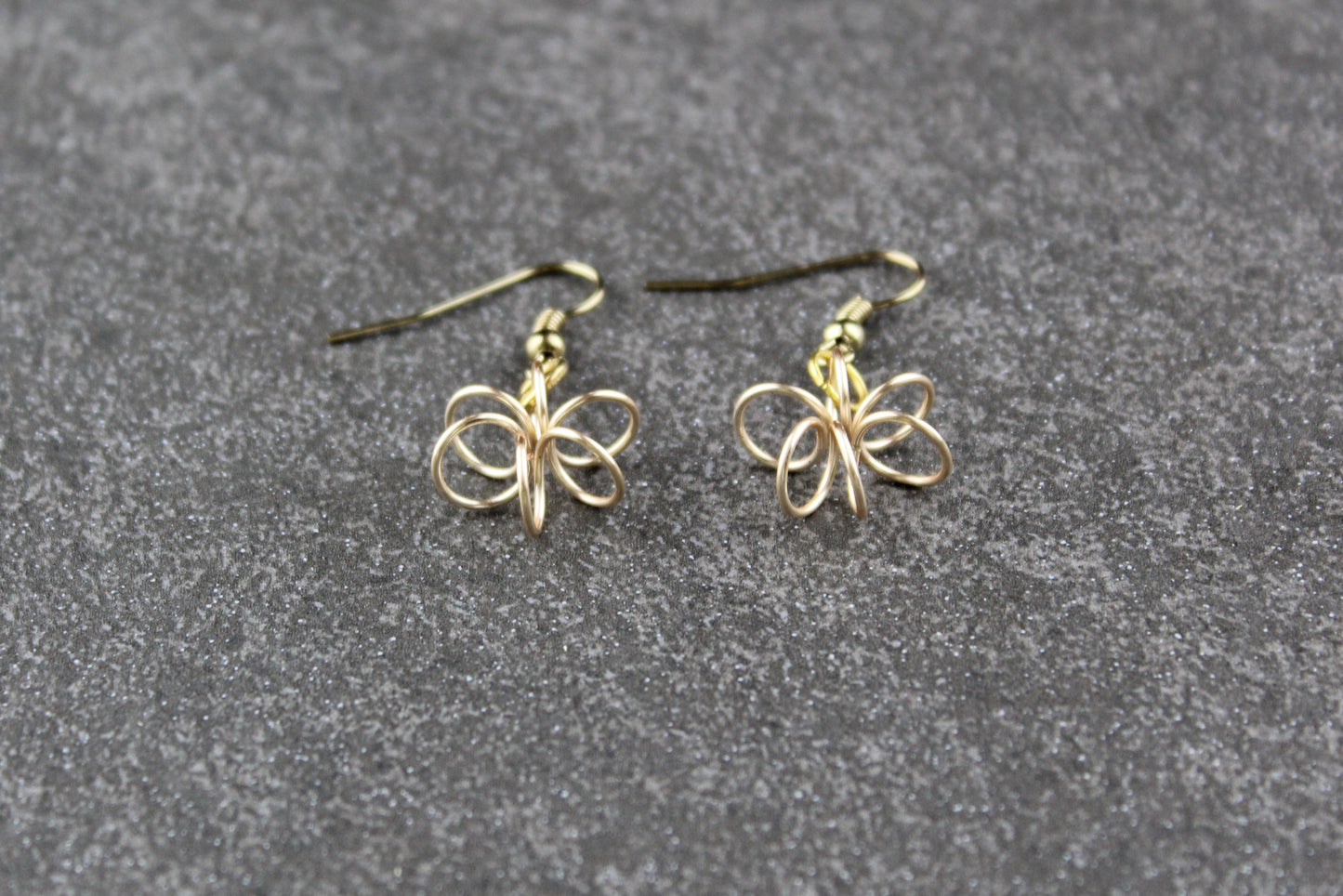 Gold Spring Flower Earrings - ear wire