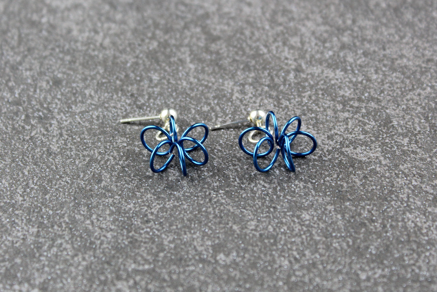 Sapphire Blue Spring Flower Earrings - posts